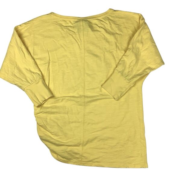 Artisans The Art of Apparel 3/4 Sleeve Top Women's L Cape May Ruched Side Yellow - Picture 7 of 14
